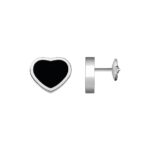 Kolczyki Chopard Happy Hearts Białe Złoto Onyx 002