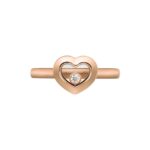 Pierścionek z Diamentem Chopard Happy Diamonds Icons Różowe Złoto 002