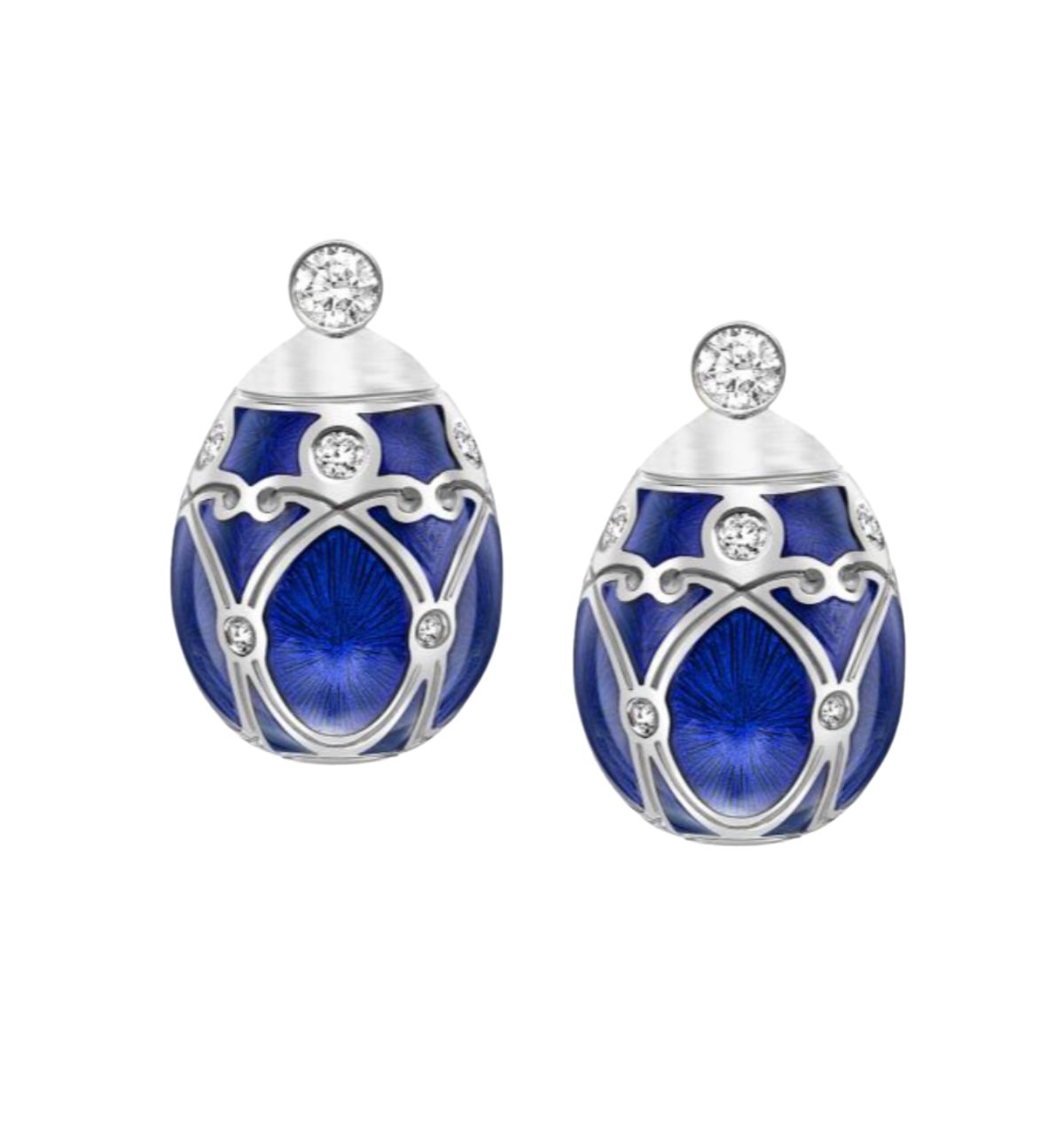 Kolczyki-Fabergé-Heritage-Royal-Blue-Guilloché-Enamel-Earstuds-Plucinski