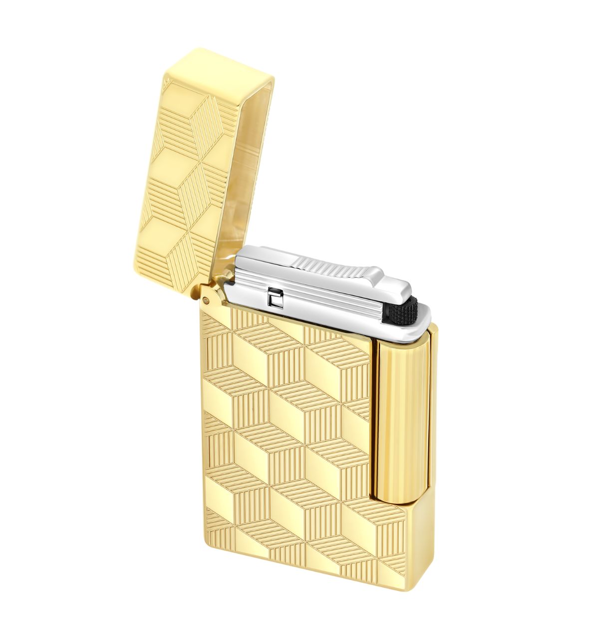 Zapalniczka-S.T.-Dupont-Initial-Guilloche-Cube-Golden-Plucinski-3