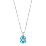 Naszyjnik Fabergé Heritage Turquoise Guilloché Enamel z diamentami – białe złoto