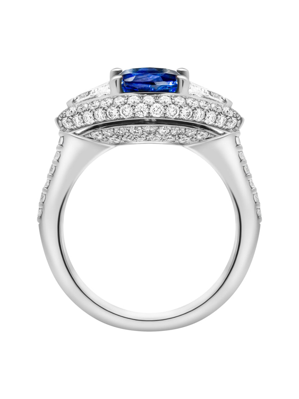 Pierścionek Rota e Rota z szafirem 2,38 ct i diamentami 1,44 ct – białe złoto - obrazek 3