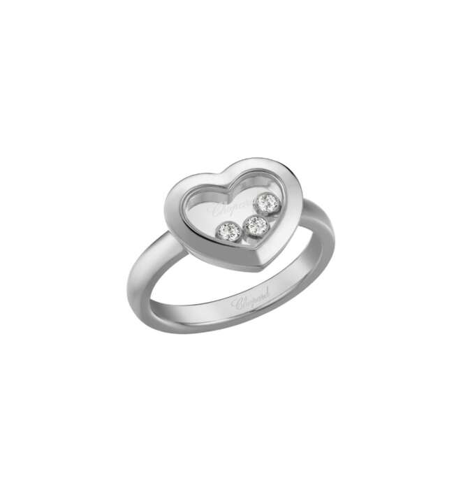 Pierścionek Happy Diamonds białe złoto diamenty Chopard
