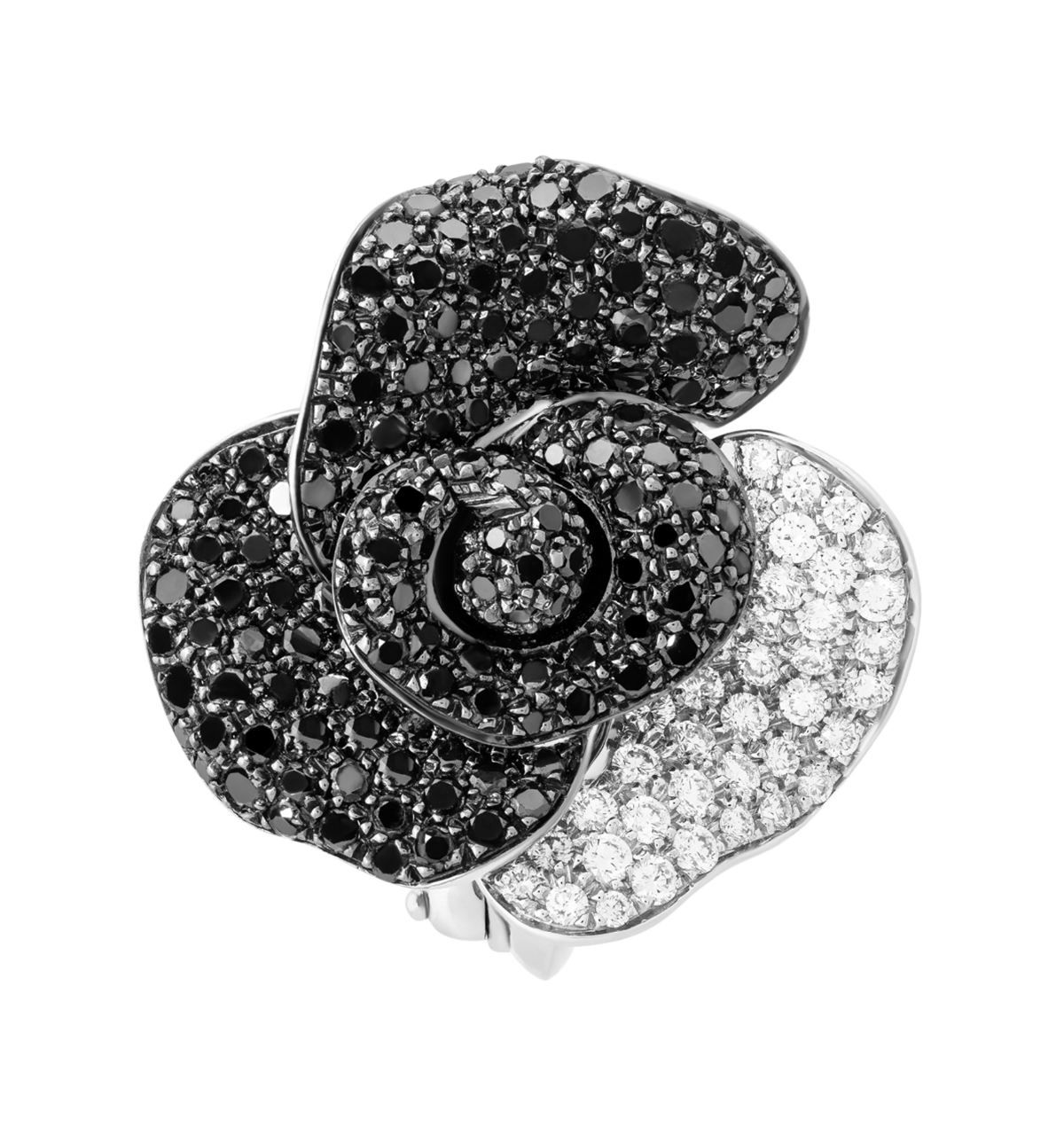 Kolczyki Rota e Rota z czarnymi diamentami 4,01 ct i diamentami 1,22 ct – białe złoto - obrazek 2