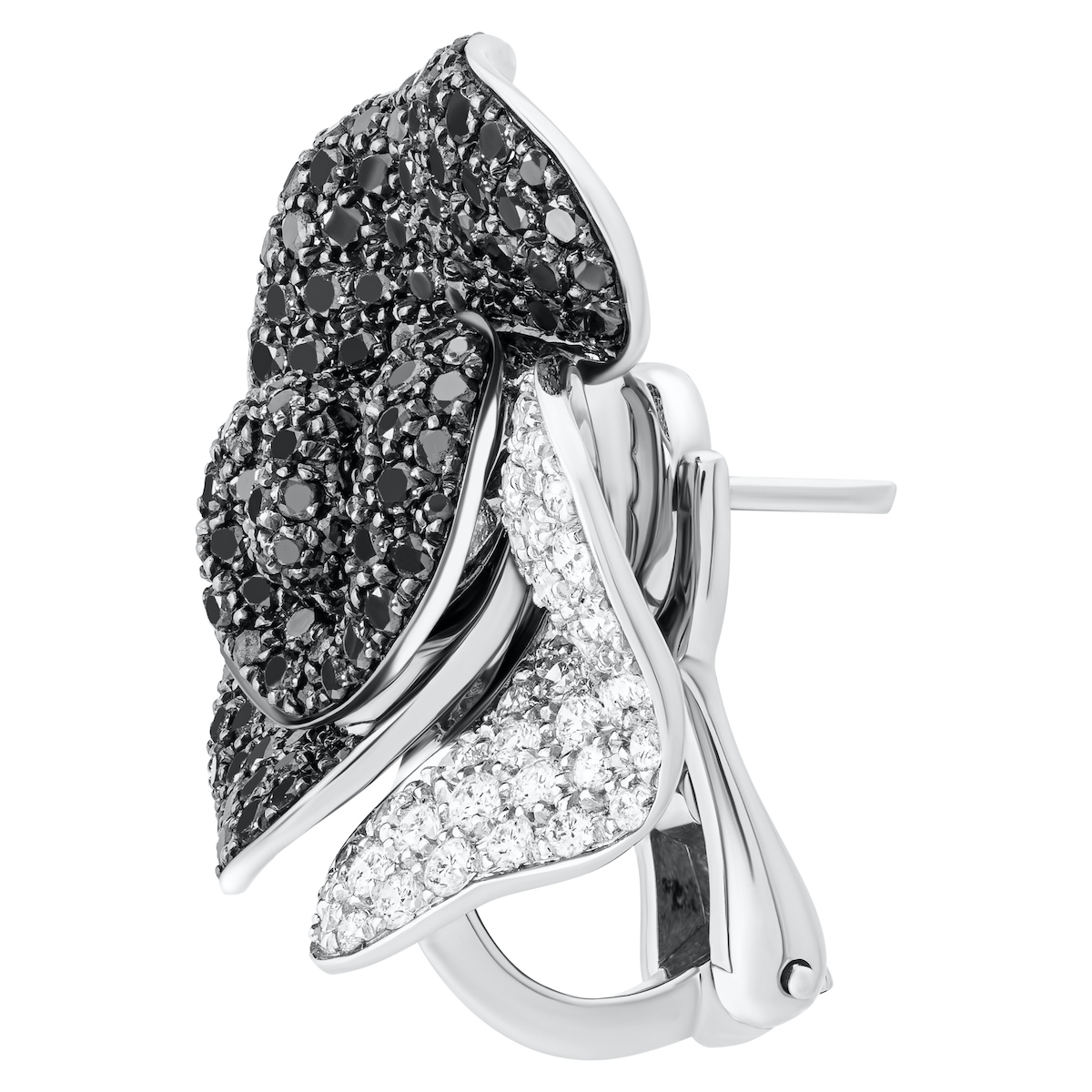 Kolczyki Rota e Rota z czarnymi diamentami 4,01 ct i diamentami 1,22 ct – białe złoto - obrazek 3