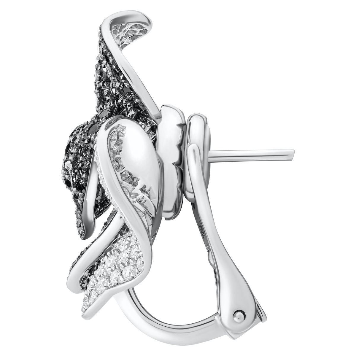 Kolczyki Rota e Rota z czarnymi diamentami 4,01 ct i diamentami 1,22 ct – białe złoto - obrazek 4