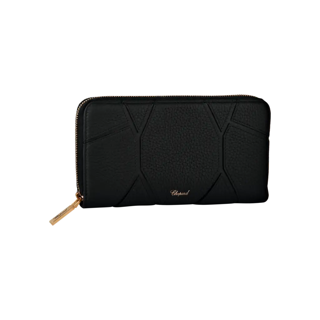 Portfel Chopard Diamond Zipped Wallet – czarna skóra cielęca