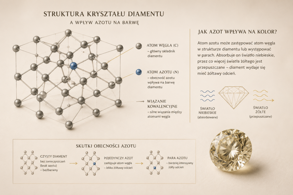Dlaczego naturalne diamenty mają różną barwę?